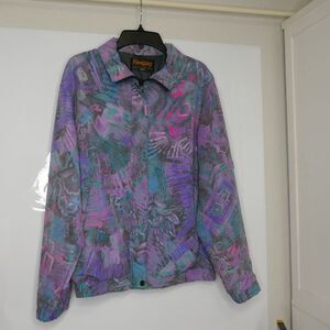 Vintage 80s 90s Jacket Windbreaker Forrester's Gore-Tex  Abstract Purple L